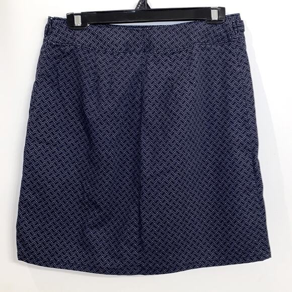 Ann Taylor Navy/White Pleated Front Skirt Size 8 - Picture 2 of 7